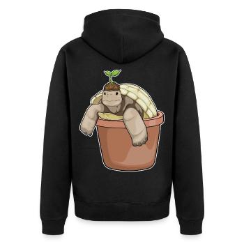 Plant de tortue - Veste à capuche bio Premium Unisexe - noir - Dos - Nico (187cm)