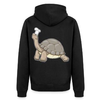 Turtle Chef Chef Chef Hat Cooking - Unisex Premium Organic Zip Hoodie - black - Back - Nico (187cm)