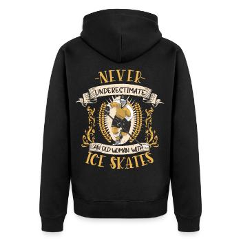 Joueur de hockey sur glace Cadeau de sports d’hiver - Veste à capuche bio Premium Unisexe - noir - Dos - Nico (187cm)
