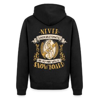 Snowboard Snowboarder Snowboarding Slope Gift - Unisex Premium Organic Zip Hoodie - black - Back - Nico (187cm)