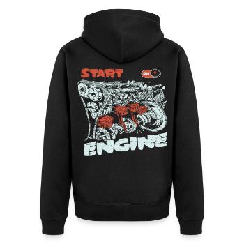Démarrer le moteur - Veste à capuche bio Premium Unisexe - noir - Dos - Nico (187cm)