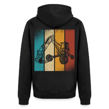 Bagger - Unisex Premium Bio Zip Hoodie - Schwarz - Hinten - Nico (187cm)