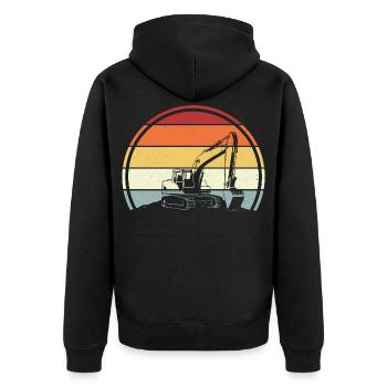 Bagger - Unisex Premium Bio Zip Hoodie - Schwarz - Hinten - Nico (187cm)