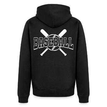 Baseball - Unisex Premium Bio Zip Hoodie - Schwarz - Hinten - Nico (187cm)