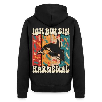 Ich Bin ein Karnewal Karneval Fasching - Unisex Premium Bio Zip Hoodie - Schwarz - Hinten - Nico (187cm)