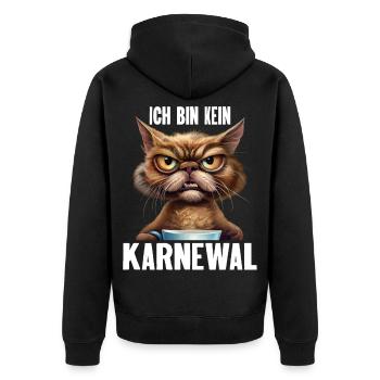 Ich Bin Kein Karnewal Anti Karneval Fasching - Unisex Premium Bio Zip Hoodie - Schwarz - Hinten - Nico (187cm)