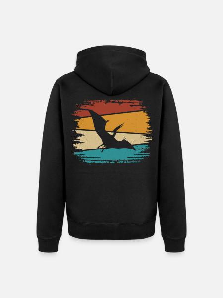 Dino Dinosaur Pteranodon - Unisex Premium Organic Zip Hoodie - black