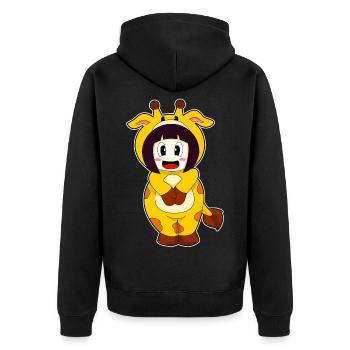 Giraffe Girl Costume - Unisex Premium Organic Zip Hoodie - black - Back - Nico (187cm)