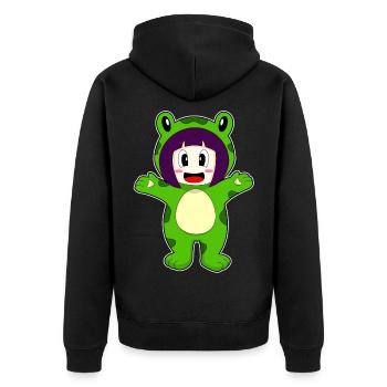 Frog Girl Costume - Unisex Premium Organic Zip Hoodie - black - Back - Nico (187cm)