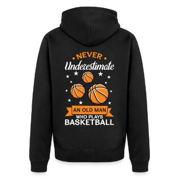 Ancien joueur de basket-ball - Veste à capuche bio Premium Unisexe - noir - Dos - Nico (187cm)