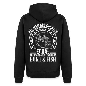 Hunting Fishing Loving Every Day - Unisex Premium Organic Zip Hoodie - black - Back - Nico (187cm)