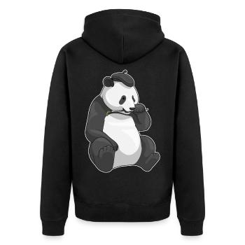 Peinture au pinceau de peintre panda - Veste à capuche bio Premium Unisexe - noir - Dos - Nico (187cm)