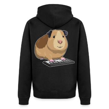 Hamster Musicien Musique Clavier - Veste à capuche bio Premium Unisexe - noir - Dos - Nico (187cm)