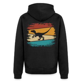 Velociraptor Dino Dinosaures - Veste à capuche bio Premium Unisexe - noir - Dos - Nico (187cm)
