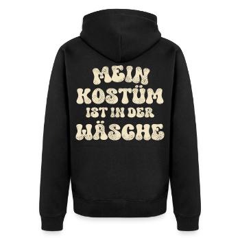 Karneval Fasching - Unisex Premium Bio Zip Hoodie - Schwarz - Hinten - Nico (187cm)