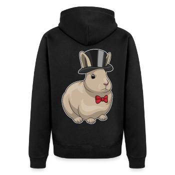 Lapin Groom Top Cylinder Mariage - Veste à capuche bio Premium Unisexe - noir - Dos - Nico (187cm)
