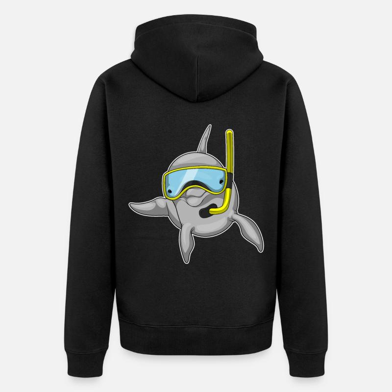 Dolphin Diver Snorkel - Veste à capuche bio Premium Unisexe - noir