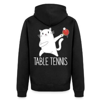 Table Tennis Katze Pingpong Outfit Cat Tischtennis - Veste à capuche bio Premium Unisexe - noir - Dos - Nico (187cm)