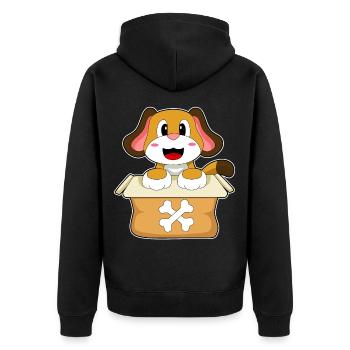 Boîte en carton pour chien - Veste à capuche bio Premium Unisexe - noir - Dos - Nico (187cm)