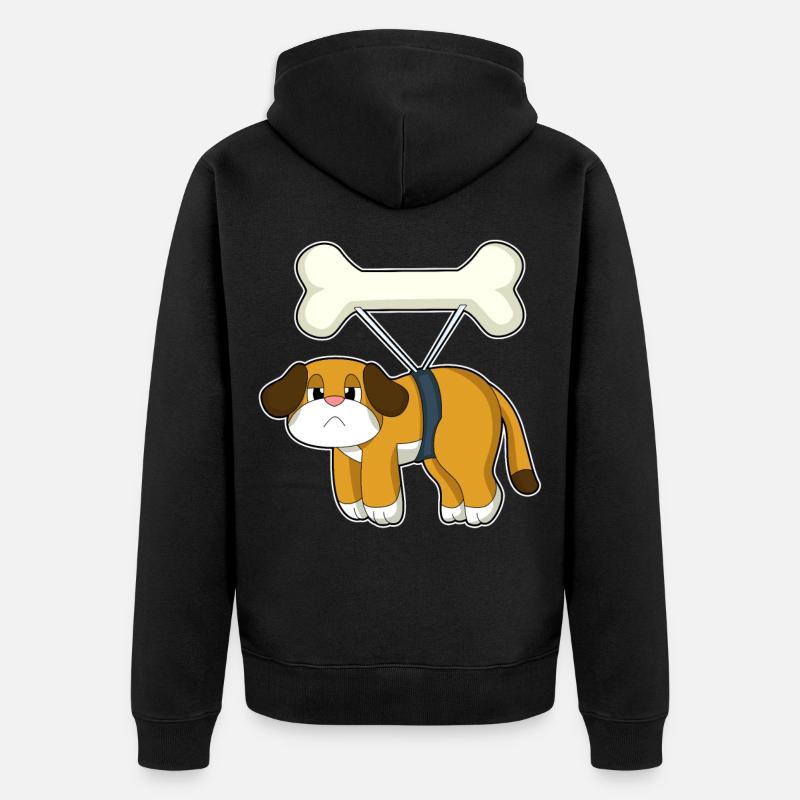 Os de chien - Veste à capuche bio Premium Unisexe - noir