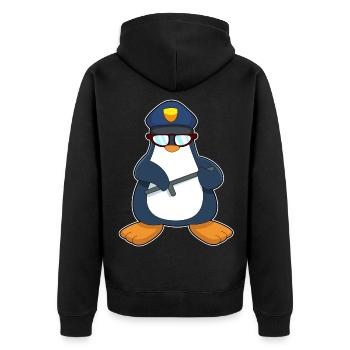 Penguin Policier Matraque Police - Veste à capuche bio Premium Unisexe - noir - Dos - Nico (187cm)