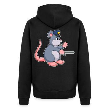 Rat Policier Matraque Police - Veste à capuche bio Premium Unisexe - noir - Dos - Nico (187cm)