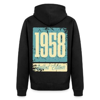 1958 Anniversaire de naissance Année de naissance - Veste à capuche bio Premium Unisexe - noir - Dos - Nico (187cm)