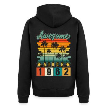 1962 Anniversaire Naissance Année de naissance millésime - Veste à capuche bio Premium Unisexe - noir - Dos - Nico (187cm)