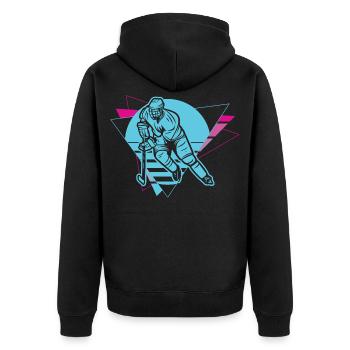 Eishockey - Unisex Premium Organic Zip Hoodie - black - Back - Nico (187cm)