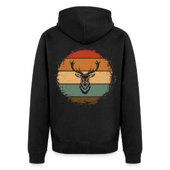 Deer Deer Antlers Antlers - Unisex Premium Organic Zip Hoodie - black - Back - Nico (187cm)