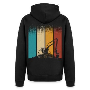 Excavator - Unisex Premium Organic Zip Hoodie - black - Back - Nico (187cm)