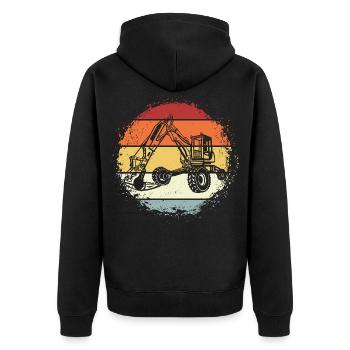 Excavator - Unisex Premium Organic Zip Hoodie - black - Back - Nico (187cm)