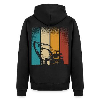 Excavator - Unisex Premium Organic Zip Hoodie - black - Back - Nico (187cm)