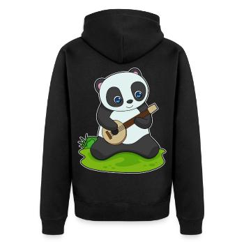 Panda Musicien Guitare Musique - Veste à capuche bio Premium Unisexe - noir - Dos - Nico (187cm)