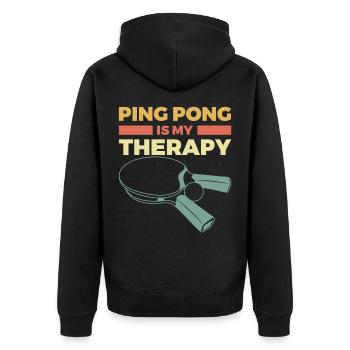 Table tennis player quote - Unisex Premium Organic Zip Hoodie - black - Back - Nico (187cm)