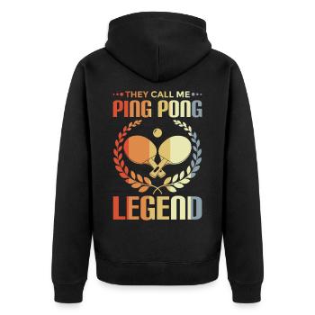Tischtennisspieler Witz - Unisex Premium Bio Zip Hoodie - Schwarz - Hinten - Nico (187cm)