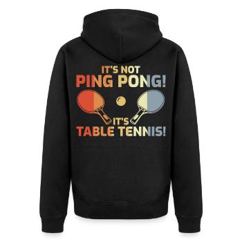 It's Not Ping Pong - Unisex Premium Bio Zip Hoodie - Schwarz - Hinten - Nico (187cm)
