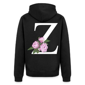 Z - Unisex Premium Bio Zip Hoodie - Schwarz - Hinten - Nico (187cm)