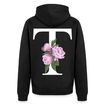 T - Unisex Premium Bio Zip Hoodie - Schwarz - Hinten - Nico (187cm)