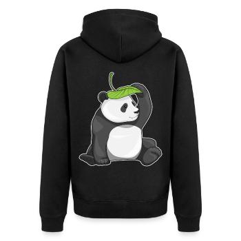 Panda Leaf - Veste à capuche bio Premium Unisexe - noir - Dos - Nico (187cm)