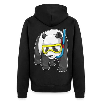 Plongée en apnéa Panda Diver - Veste à capuche bio Premium Unisexe - noir - Dos - Nico (187cm)