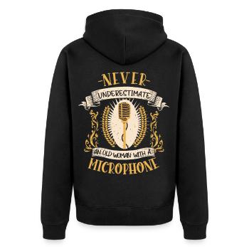 chanteur musicien chant microphone cadeau - Veste à capuche bio Premium Unisexe - noir - Dos - Nico (187cm)