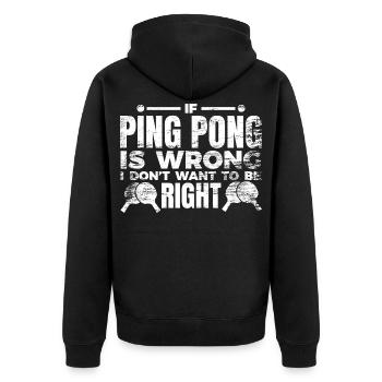 Tischtennisspieler Spruch - Unisex Premium Bio Zip Hoodie - Schwarz - Hinten - Nico (187cm)