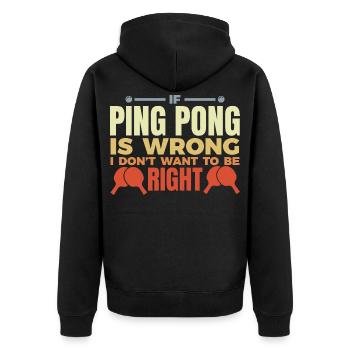 Tischtennisspieler Witz - Unisex Premium Bio Zip Hoodie - Schwarz - Hinten - Nico (187cm)