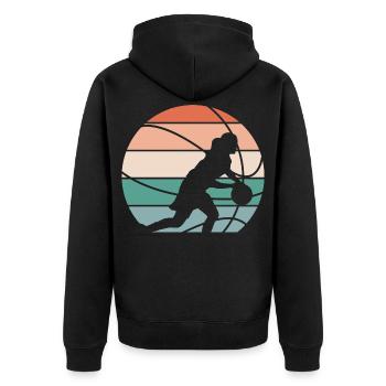 Basketball féminin Basketball féminin - Veste à capuche bio Premium Unisexe - noir - Dos - Nico (187cm)