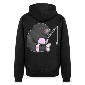Mole Angler Fishing Rod Fishing Rod - Unisex Premium Organic Zip Hoodie - black - Back - Nico (187cm)
