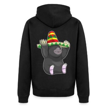 Mole Sombrero - Unisex Premium Organic Zip Hoodie - black - Back - Nico (187cm)