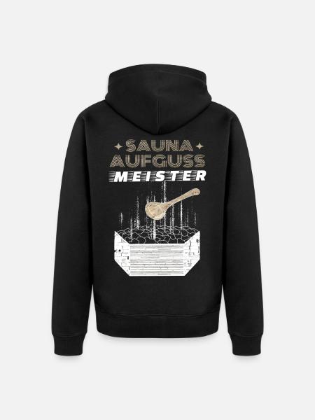 Sauna Aufgussmeister - Unisex Premium Bio Zip Hoodie - Schwarz