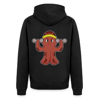 Octopus Fitness Dumbbells Sports - Veste à capuche bio Premium Unisexe - noir - Dos - Nico (187cm)