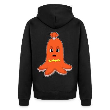 Octopus Hotdog - Unisex Premium Organic Zip Hoodie - black - Back - Nico (187cm)